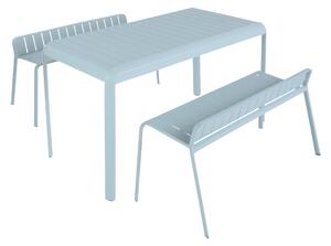 Panchina Idaho NATERIAL in alluminio con seduta in alluminio blu