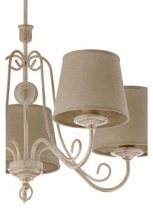 Jupiter 2186 - Lampadario a stelo ARKADA 5xE27/15W/230V beige/bianco/patina