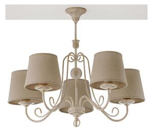 Jupiter 2186 - Lampadario a stelo ARKADA 5xE27/15W/230V beige/bianco/patina