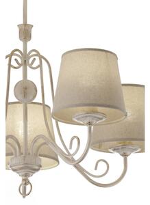 Jupiter 2186 - Lampadario a stelo ARKADA 5xE27/15W/230V beige/bianco/patina