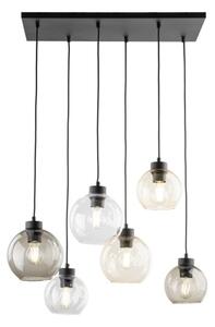 BRILAGI - Lampadario a cavo QUADRA 6xE27/15W/230V nero/fumé/beige/trasparente