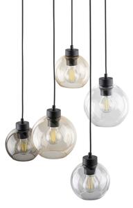 BRILAGI - Lampadario a cavo QUADRA 6xE27/15W/230V nero/fumé/beige/trasparente