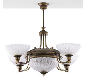 Jupiter 2131 - Lampadario su asta CARMEN 5xE27/15W/230V bronzo/patina