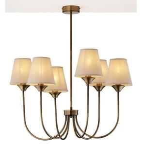 Jupiter 2167 - Lampadario con asta TILIA 6xE14/11W/230V bronzo/beige