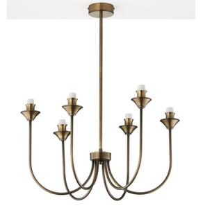 Jupiter 2167 - Lampadario con asta TILIA 6xE14/11W/230V bronzo/beige