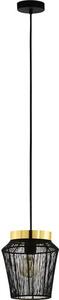 ESCANDIDOS lampada a sospensione lampada a sospensione - H110 x Ø22 cm - nero, ottone - 1X40W escl. - IP20