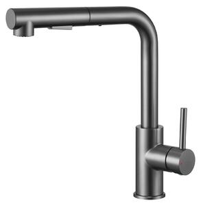 Miscelatore da cucina – Miscelatore da cucina estraibile – Acqua calda e fredda – 2 tipi di getto – Acciaio inossidabile 304 – Miscelatore monocomando – Grigio gunmetal