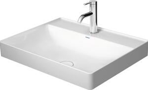 Duravit DuraSquare vasque à poser, 60x47cm, 1 trou pour robinet, sans trop-plein, paroi arrière émaillée, polie, 2354600041, 2354600041