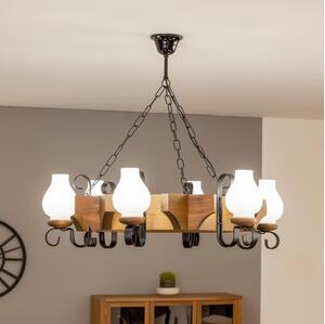 Brilagi - Lampadario a sospensione con catena QUEEN 8xE14/40W/230V faggio
