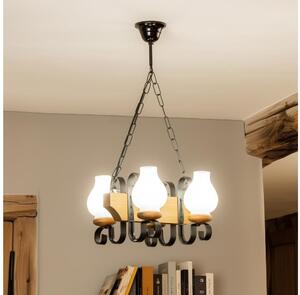 Brilagi - Lampadario a sospensione con catena QUEEN 4xE14/40W/230V faggio
