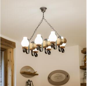 Brilagi - Lampadario a sospensione con catena RUSTIC 6xE14/40W/230V faggio