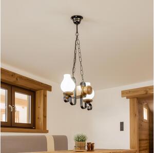 Brilagi - Lampadario a sospensione con catena RUSTIC 2xE14/40W/230V faggio/noce