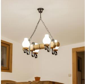 Brilagi - Lampadario a sospensione con catena RUSTIC 4xE14/40W/230V faggio