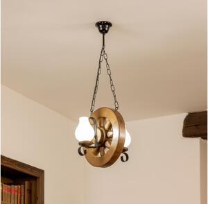 Brilagi - Lampadario a sospensione con catena ROATA 2xE14/40W/230V faggio/noce