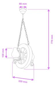 Brilagi - Lampadario a sospensione con catena ROATA 2xE14/40W/230V faggio/noce
