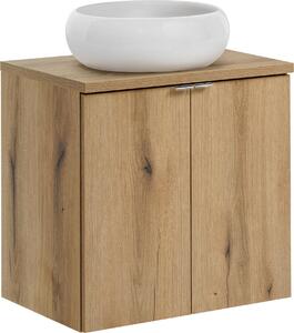 Mobile Bagno Con Lavabo 60 Cm Rovere Lavabo Rotondo Da Appoggio