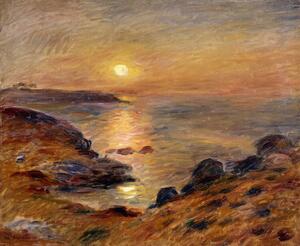 Riproduzione The Setting of the Sun at Douarnenez Couche de Soleil a Douarnenez 1883, Renoir, Pierre Auguste