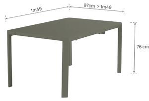 Tavolo da giardino allungabile Idaho NATERIAL in alluminio verde per 8 persone 97/149x100cm