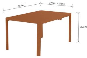 Tavolo da giardino allungabile Idaho NATERIAL in alluminio arancio / ramato per 8 persone 97/149x149cm