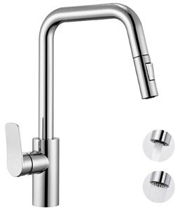 Miscelatore per cucina – Miscelatore estraibile per lavello – Acciaio inossidabile 304 – Acqua calda e fredda – Monocomando – Montaggio a incasso – Cromato