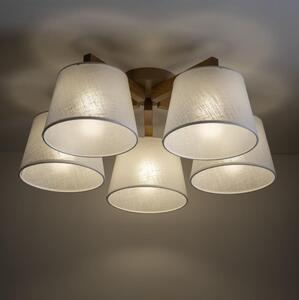 Brilagi - Lampadario a montaggio superficiale LATTE SABIA 5xE27/15W/230V pino/bianco