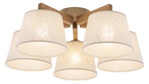 Brilagi - Plafoniera LATTE SABIA 5xE27/15W/230V pino/crema