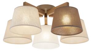 Brilagi - Lampadario a plafone LATTE SABIA 5xE27/15W/230V pino/misto