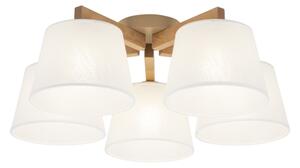 Brilagi - Lampadario a montaggio superficiale LATTE SABIA 5xE27/15W/230V pino/bianco