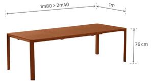 Tavolo da giardino allungabile Idaho NATERIAL in alluminio arancio / ramato per 8 persone 180/240x100cm