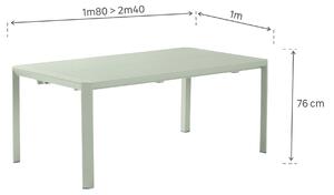 Tavolo da giardino allungabile Idaho NATERIAL in alluminio verde per 8 persone 180/240x100cm