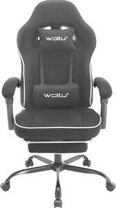Sedia da gaming WOLTU con cuscini a molle insacchettate, sedia girevole ergonomica, tessuto a rete, nera