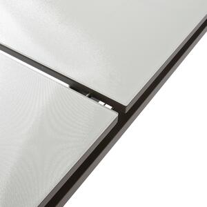 Tavolo da giardino allungabile Odyssea NATERIAL in alluminio con piano in vetro texturizzato grigio / argento per 12 persone 256/320x100cm