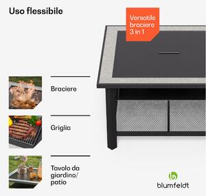 Blumfeldt Merano Avanzato - Braciere 3 in 1 con funzione grill, utilizzabile come tavolo, 87 x 87 cm
