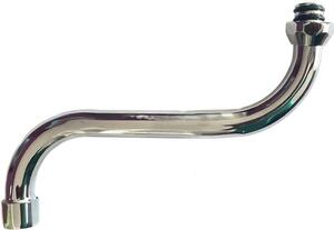 Supporto per rubinetteria a forma di S, 25 cm, in ottone cromato, per rubinetti da cucina