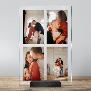 Placca in vetro con foto, collage di foto- Spedito entro 24 ore