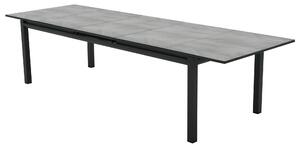 Tavolo da giardino allungabile Odyssea NATERIAL in alluminio con piano in vetro grigio / argento per 12 persone 256/320x100cm