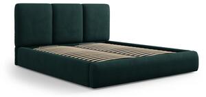 Letto matrimoniale imbottito verde scuro con contenitore a griglia 180x200 cm Brody - Mazzini Beds