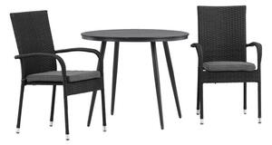 Tavolo e sedie set Dallas 3763Bianco plastica, Metallo