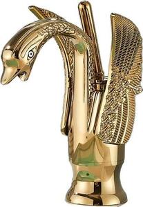 Miscelatore per lavabo, Monocomando, Da appoggio, Stile contemporaneo, Oro lucido Corto