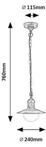 Brilagi - Lampada a sospensione per esterni MOLDE 1xE27/60W IP44 bronzo/patina
