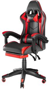 Avalo Sedia da Gaming - Sedia da Gioco - Sedia da Ufficio Ergonomica Regolabile - Sedia da Game - Gaming Chair - Nero/Rosso