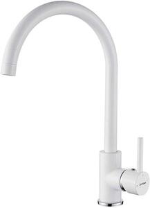 Rubinetto per cucina con scarico rotativo a 360° e avviamento a freddo, maniglia singola, bianco