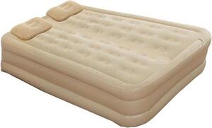 Aria condizionata con pompa - Materasso gonfiabile - Camping e viaggio - Inflazione automatica - 33x33x12 cm - Beige