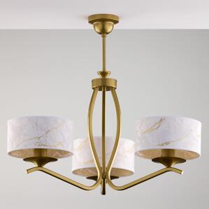 Jupiter 2109 - Lampadario a stelo KASZMIR 3xE27/15W/230V bianco/dorato/effetto marmo