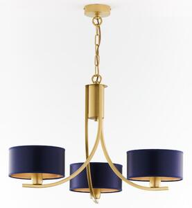 Jupiter 2093 - Lampadario a catena ARTHUR 3xE27/15W/230V blu/oro