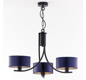 Jupiter 2099 - Lampadario a catena ARTHUR 3xE27/15W/230V blu/nero
