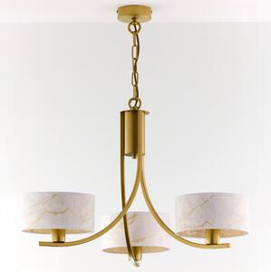Jupiter 2096 - Lampadario a catena ARTHUR 3xE27/15W/230V bianco/oro/effetto marmo