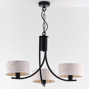 Jupiter 2103 - Lampadario a catena ARTHUR 3xE27/15W/230V bianco/nero/finitura effetto marmo