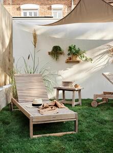 Sgabello da giardino senza cuscino Farm NATERIAL in acacia con seduta in acacia marrone
