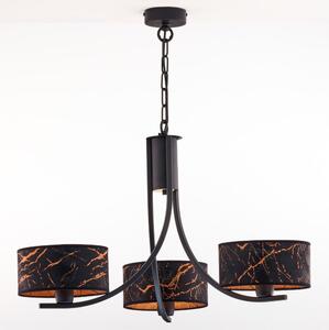 Jupiter 2106 - Lampadario a sospensione con catena ARTHUR 3xE27/15W/230V nero/arancione/effetto marmo